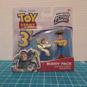 Disney Pixar Toy Story Action Links Figure Lazer Buzz Lightyear Walking Woody